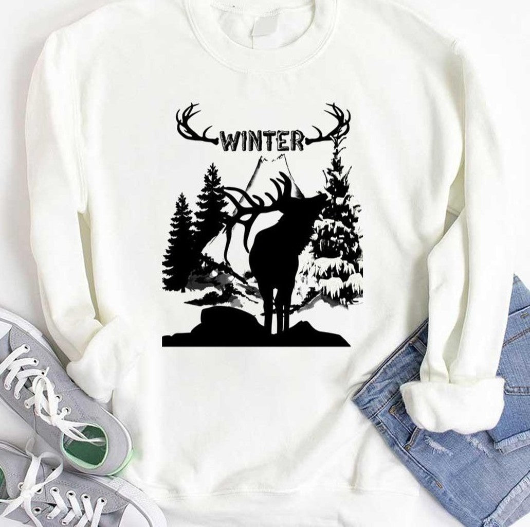 Nature Winter Mood Deer Unisex T-Shirt