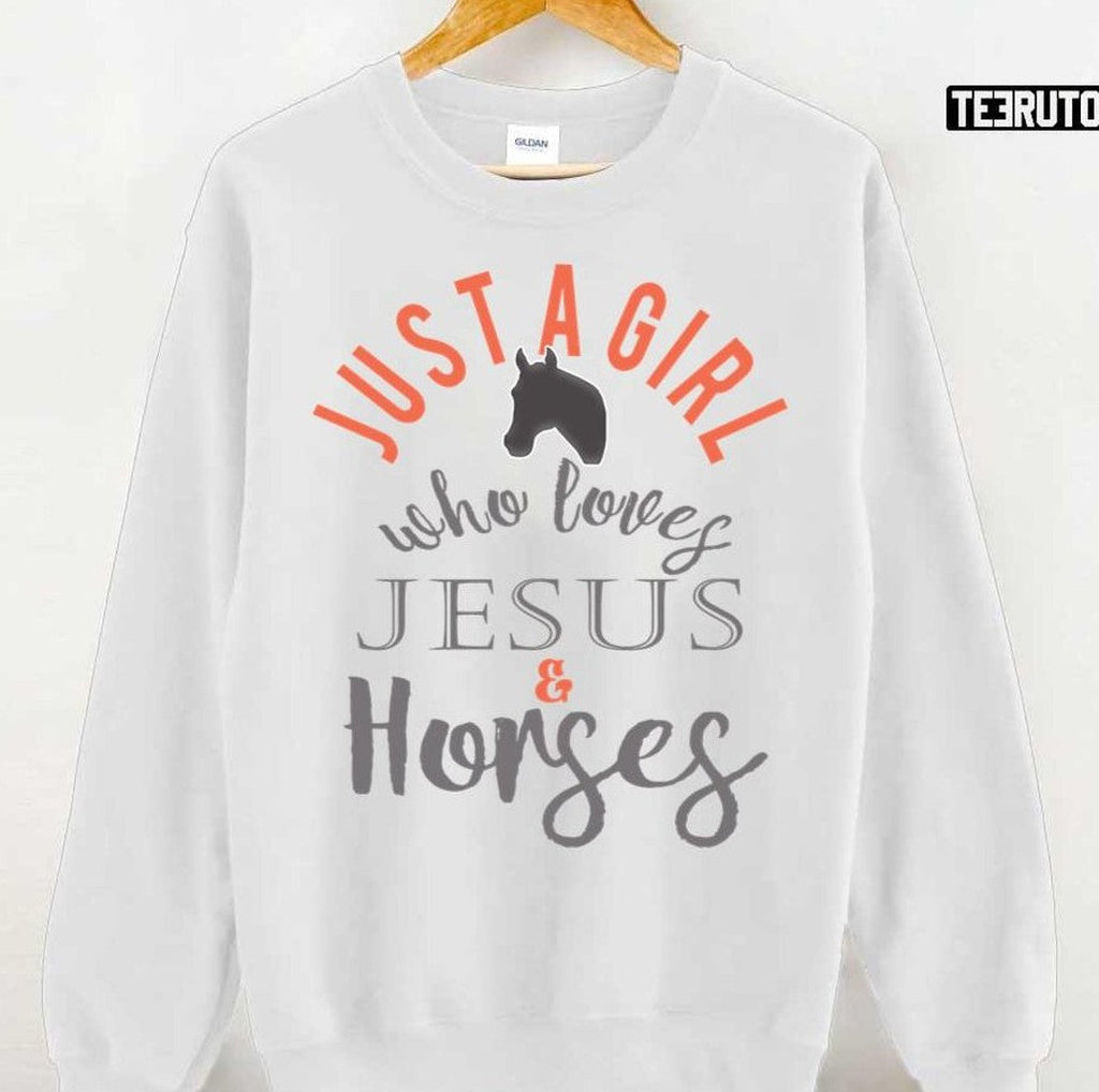 Awesome Just A Girl Who Loves Jesus And Horses Unisex T-Shirt