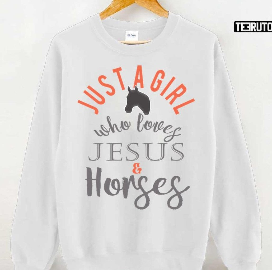 Awesome Just A Girl Who Loves Jesus And Horses Unisex T-Shirt