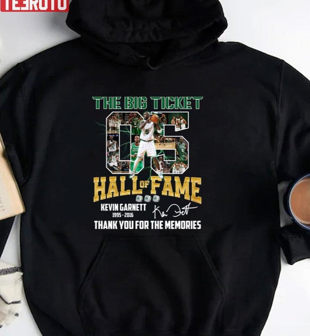 The Big Ticket Basketball Legend Signature Boston Celtics Kevin Garnett Unisex Sweatshirt