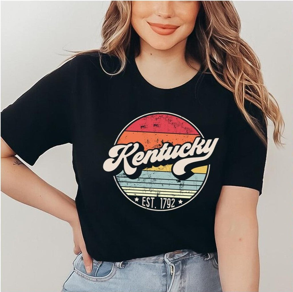 Retro Kentucky Distressed Sunset Design Unisex Sweatshirt