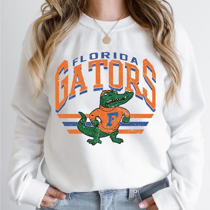 Florida Gators Vintage  Football NCAA Sweatshirt, Vintage Sweatshirt NCAA, Classic Sport Sweatshirt, Gifts For Football Fan Sport