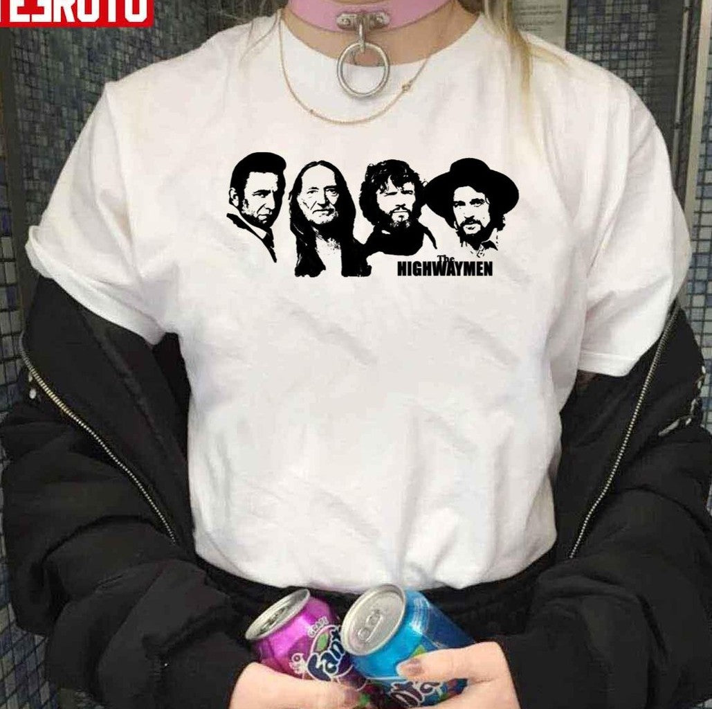 Outlaw Country Supergroup The Black Stencil Unisex T-Shirt