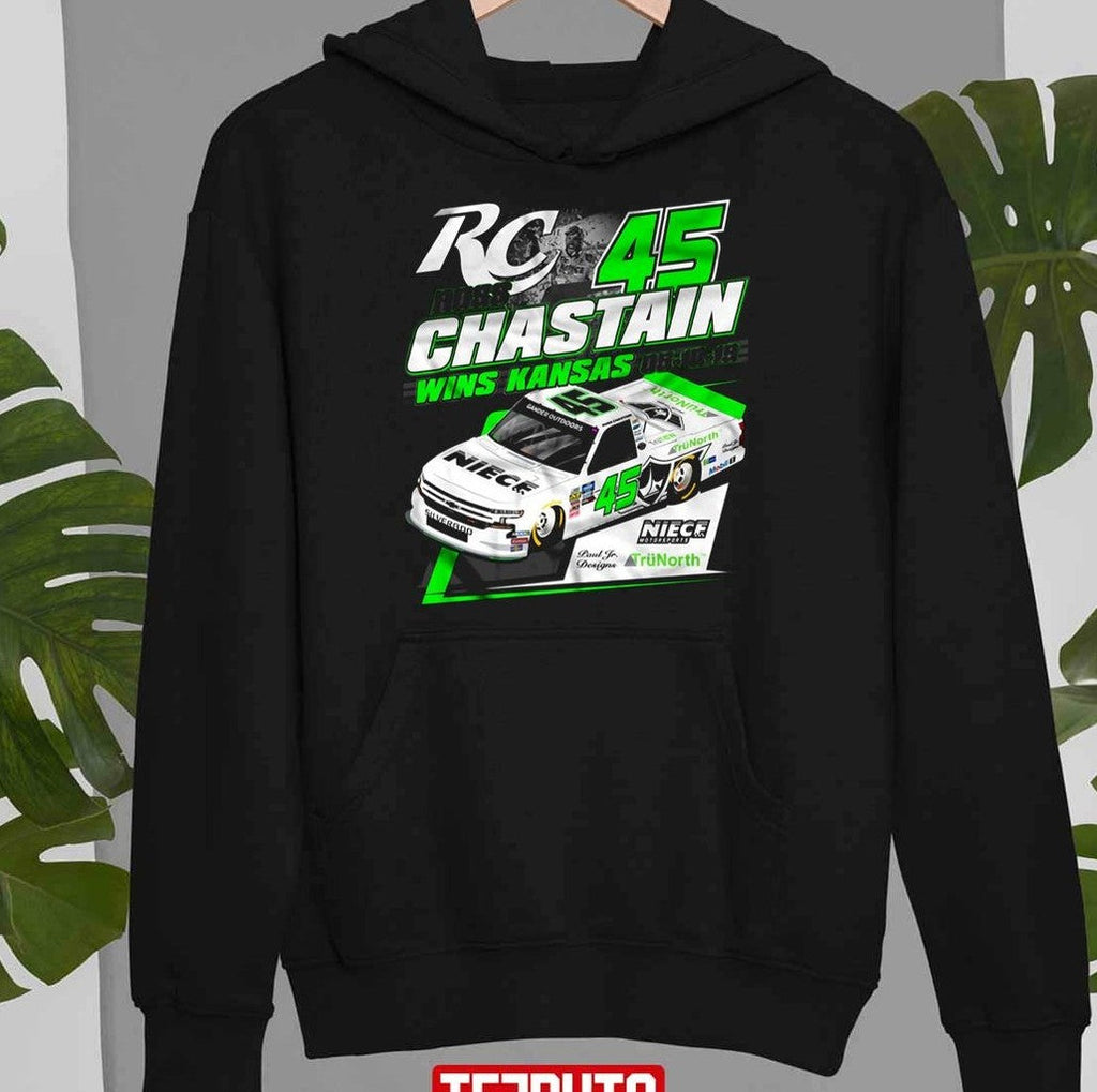Number 45 Wins Kansas Ross Chastain Unisex Hoodie