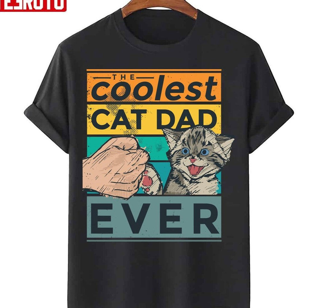 The Coolest Cat Dad Ever Cute Vintage Art Unisex T-Shirt