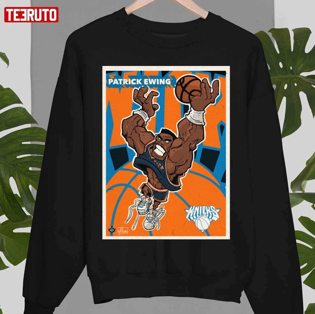 Patrick Ewing Cartoon Design Basketball Legend Unisex T-Shirt