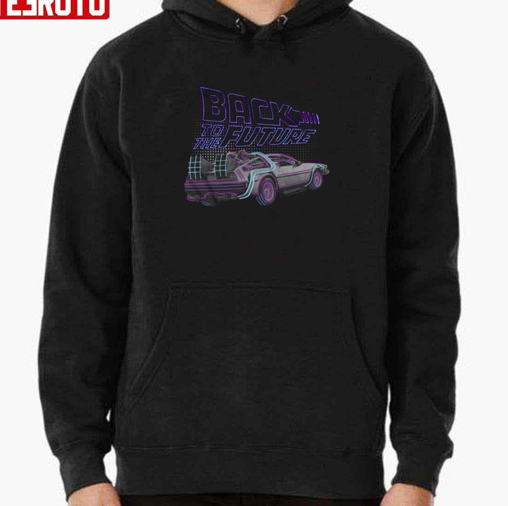 Back To The Future Neon Logo Delorean Unisex Sweatshirt