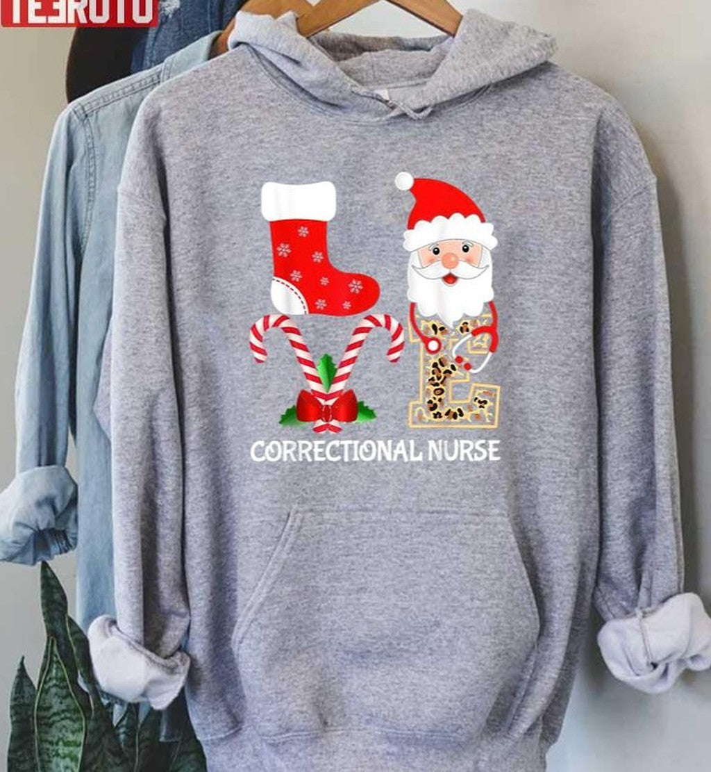Santa Love Correctional Nurse Christmas Unisex T-Shirt