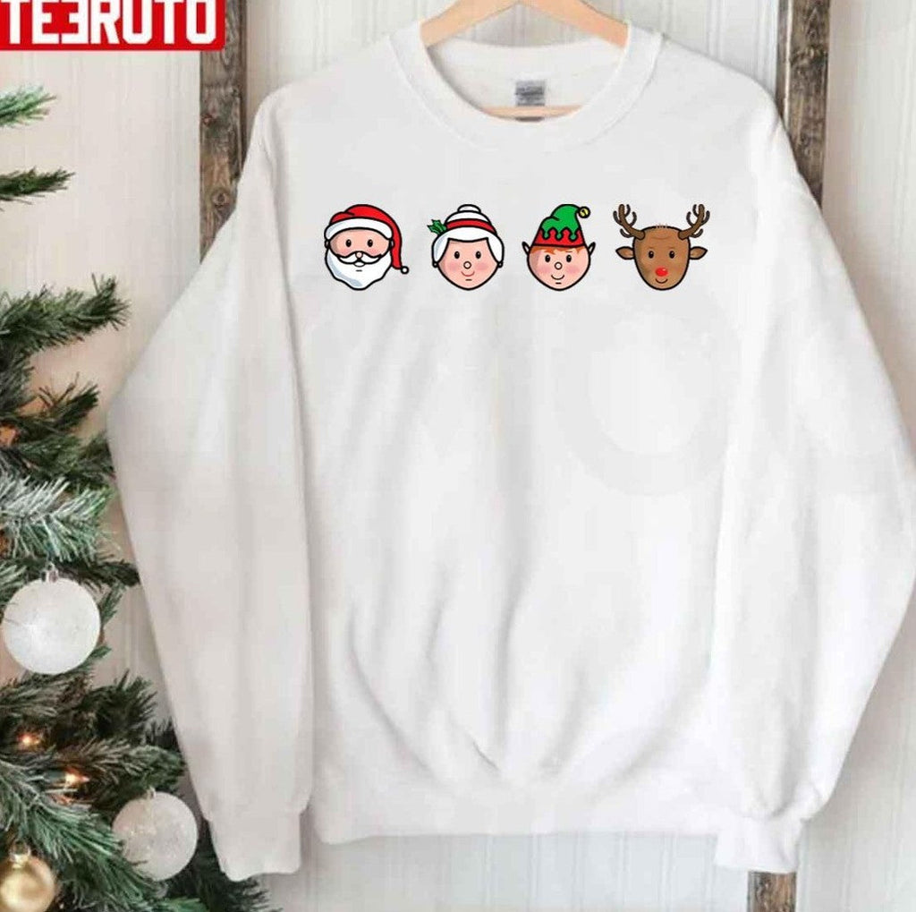 Santa Claus Mrs Claus Buddy And Rudolph Unisex Sweatshirt