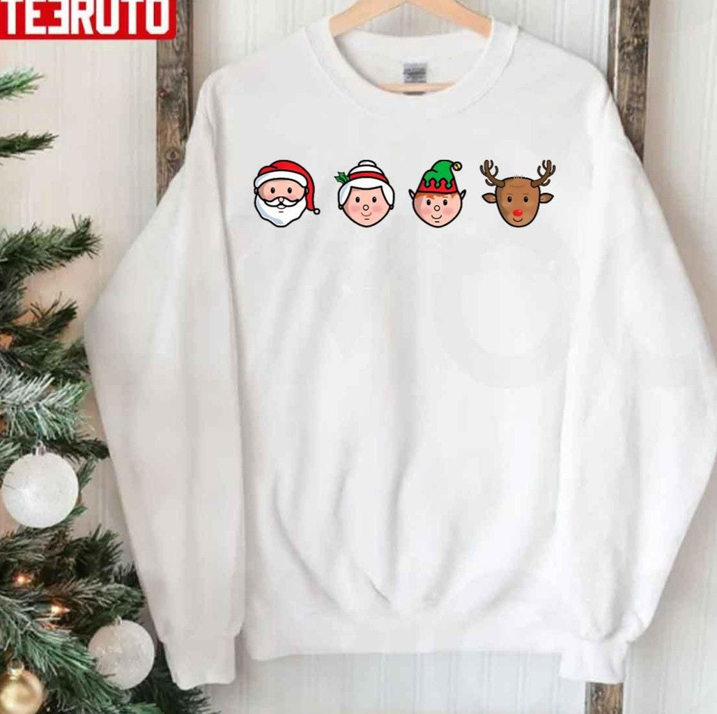 Santa Claus Mrs Claus Buddy And Rudolph Unisex Sweatshirt