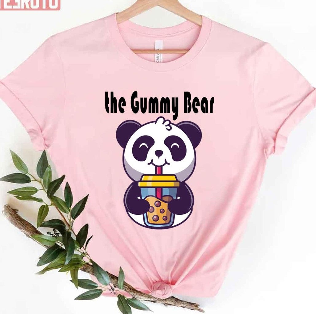 Panda Drinking Milk Tea The Gummy Bear Song Unisex T-Shirt