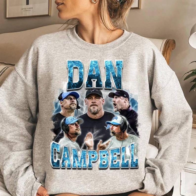 Dan Campbell Bootleg Sport Vintage Sweatshirt, Dan Campbell Lions Shirt, Vintage Oversized Sport Tee