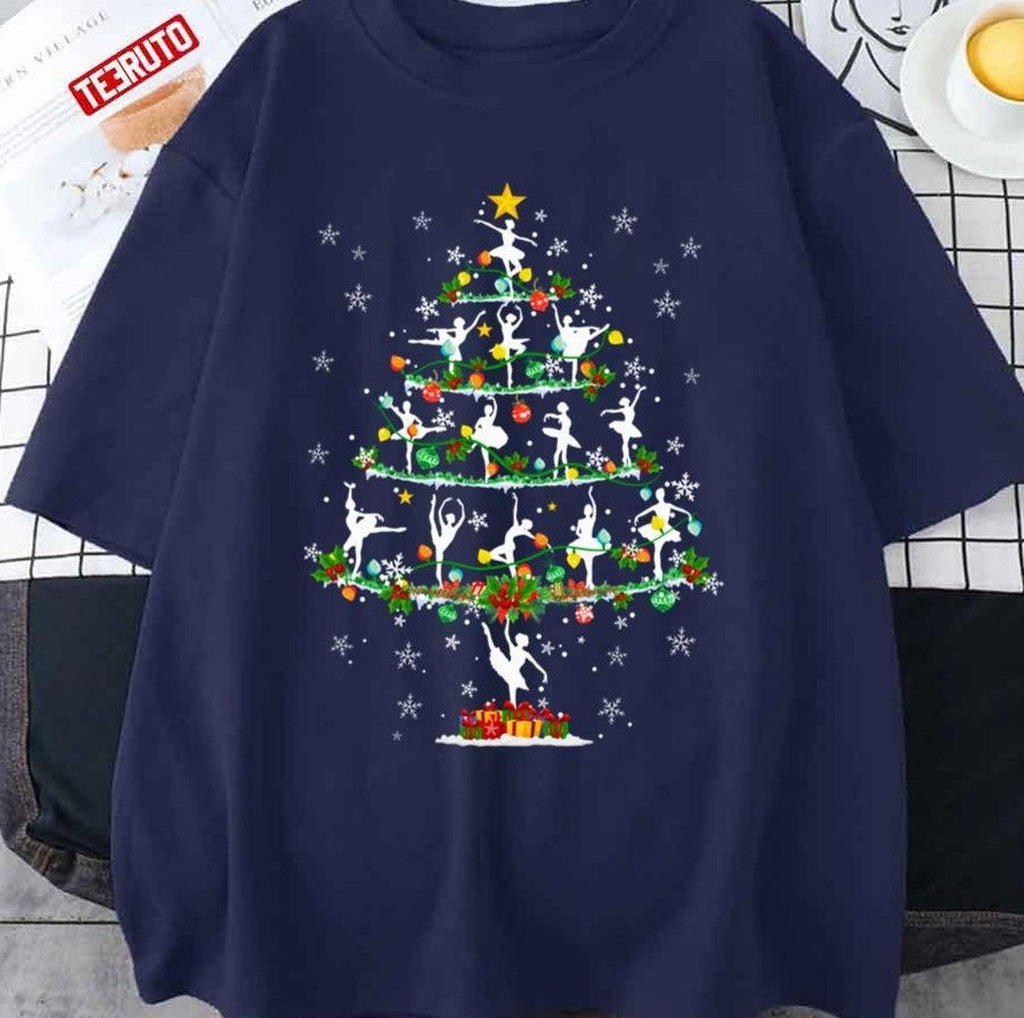 Ballet Dance Xmas Lighting Santa Ballet Dance Christmas Tree Unisex Sweatshirt