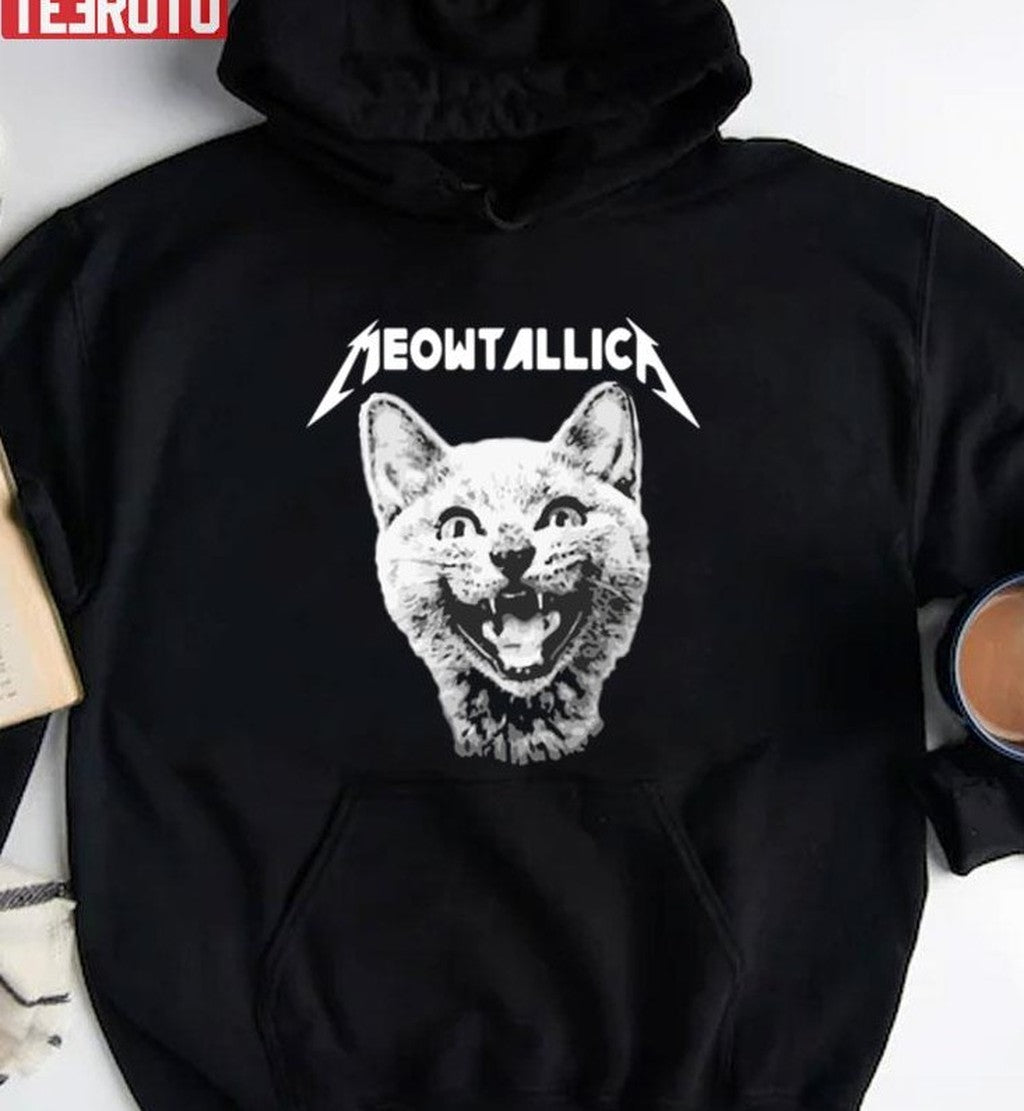 Scary Meowtallica Metalica Cat Design Unisex Sweatshirt