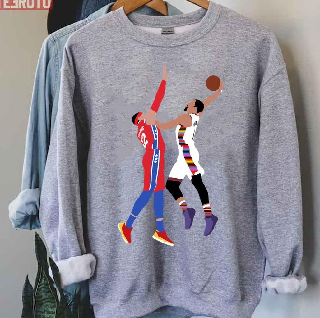 Spencer Dinwiddie Dunk On Tobias Harris Unisex Hoodie