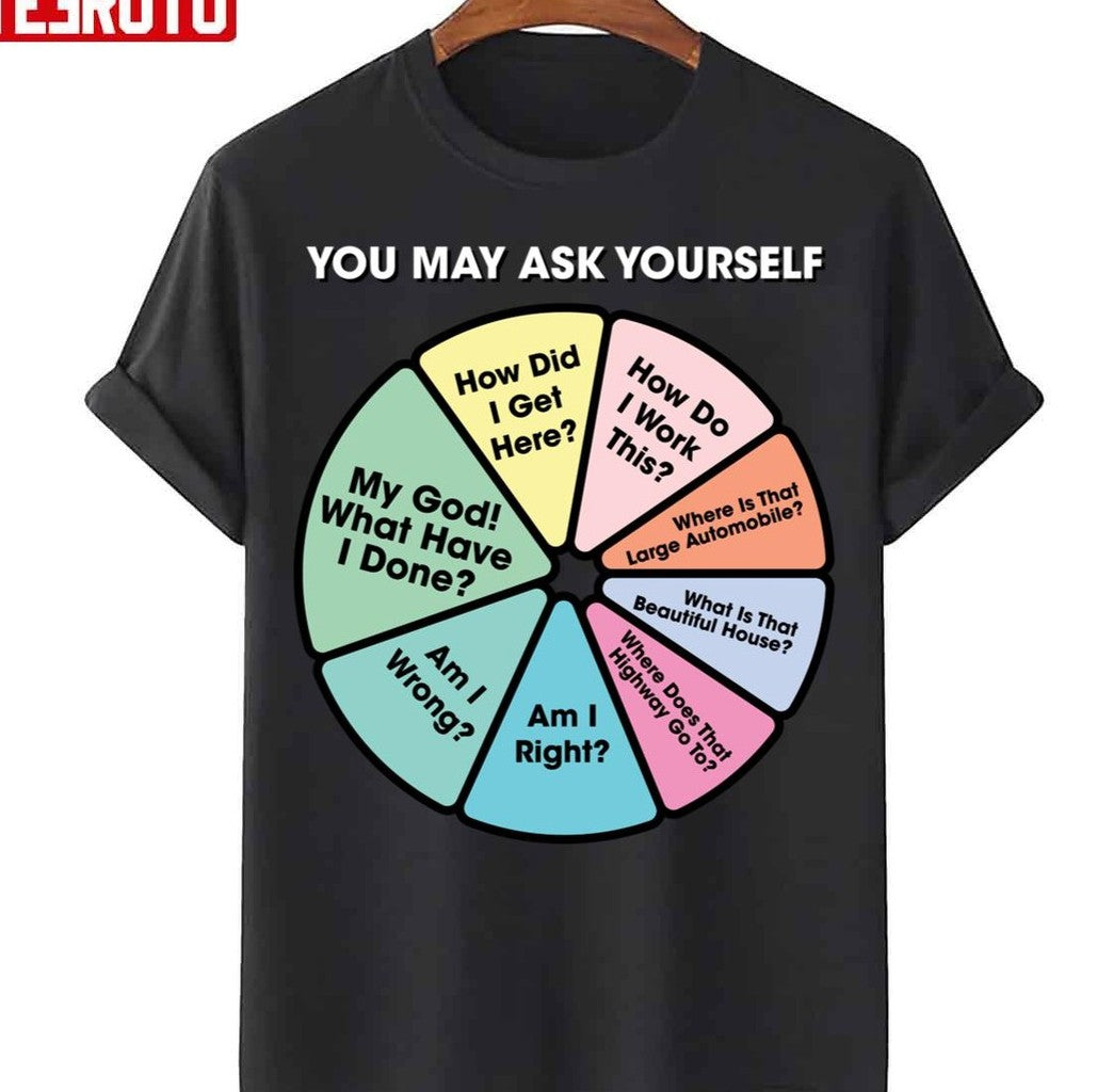 80's Music Retro Lyrics - You May Ask Yourself Pie Chart Unisex T-Shirt