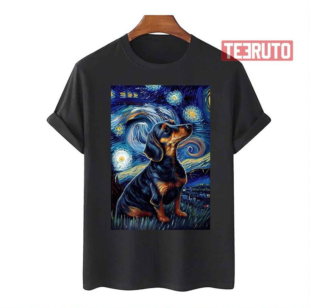 Starry Night Dachshund Graphic Unisex T-Shirt
