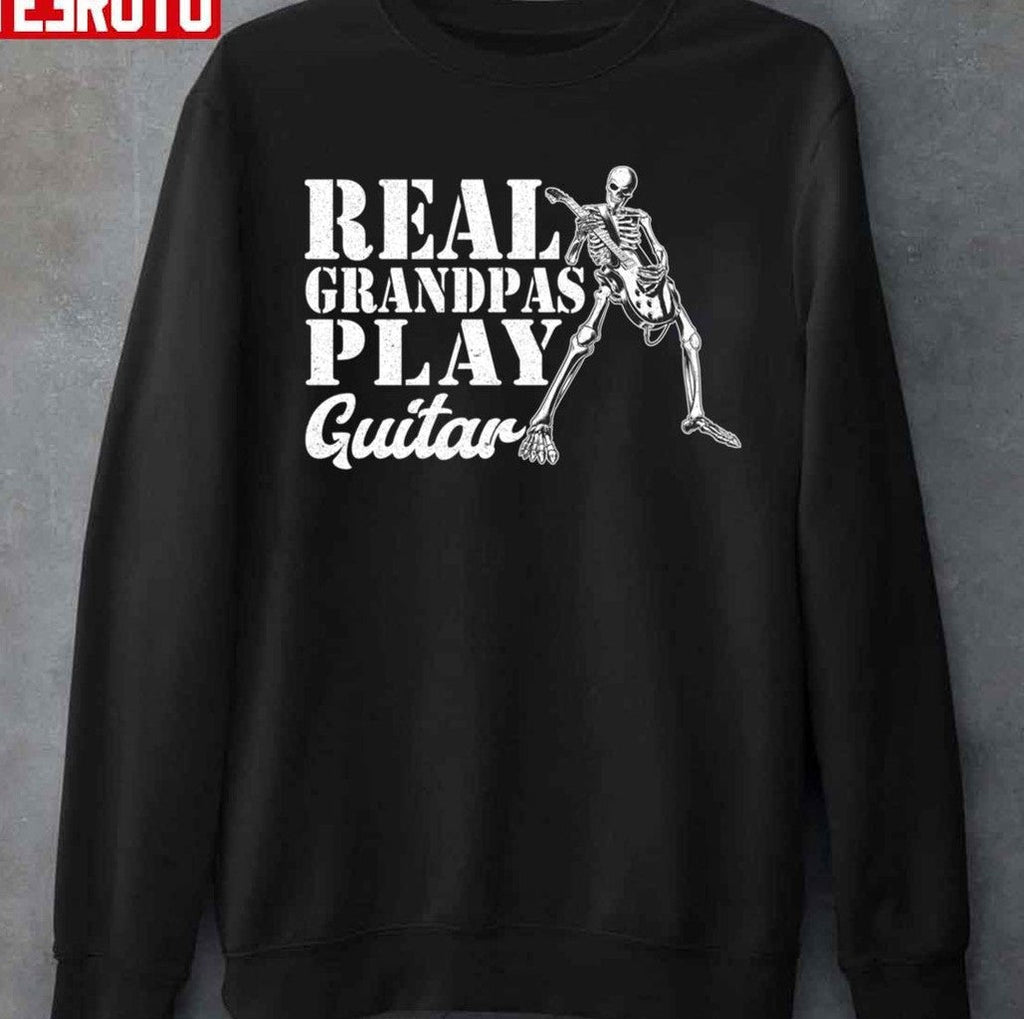 Real Grandpas Play Guitar Vintage Skeleton Unisex T-Shirt