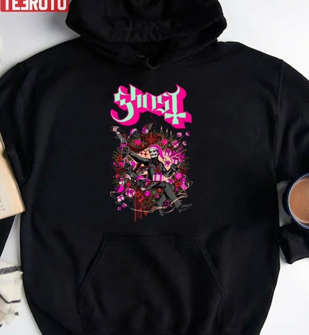 Pink Christmas Ghost Band Unisex Sweatshirt