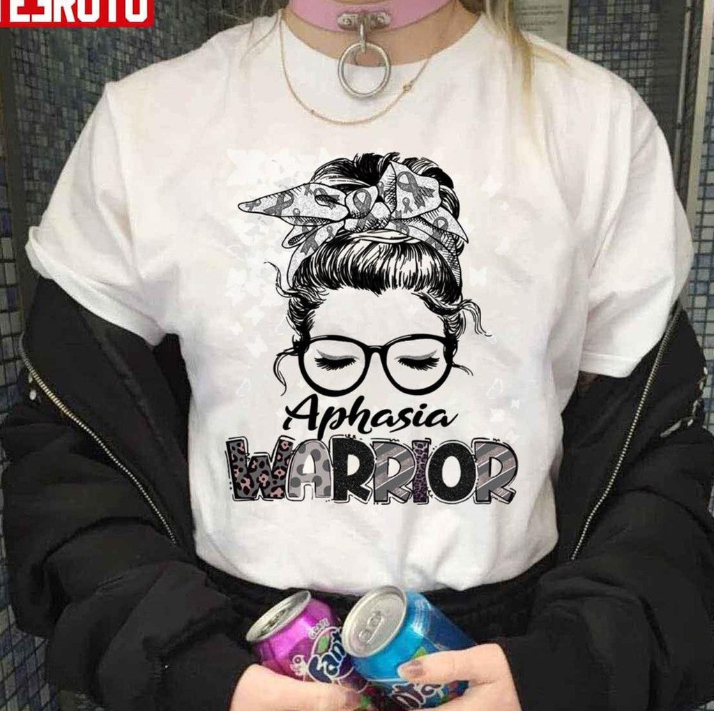 Aphasia Warrior Messy Bun Aphasia Fighter Unisex Sweatshirt
