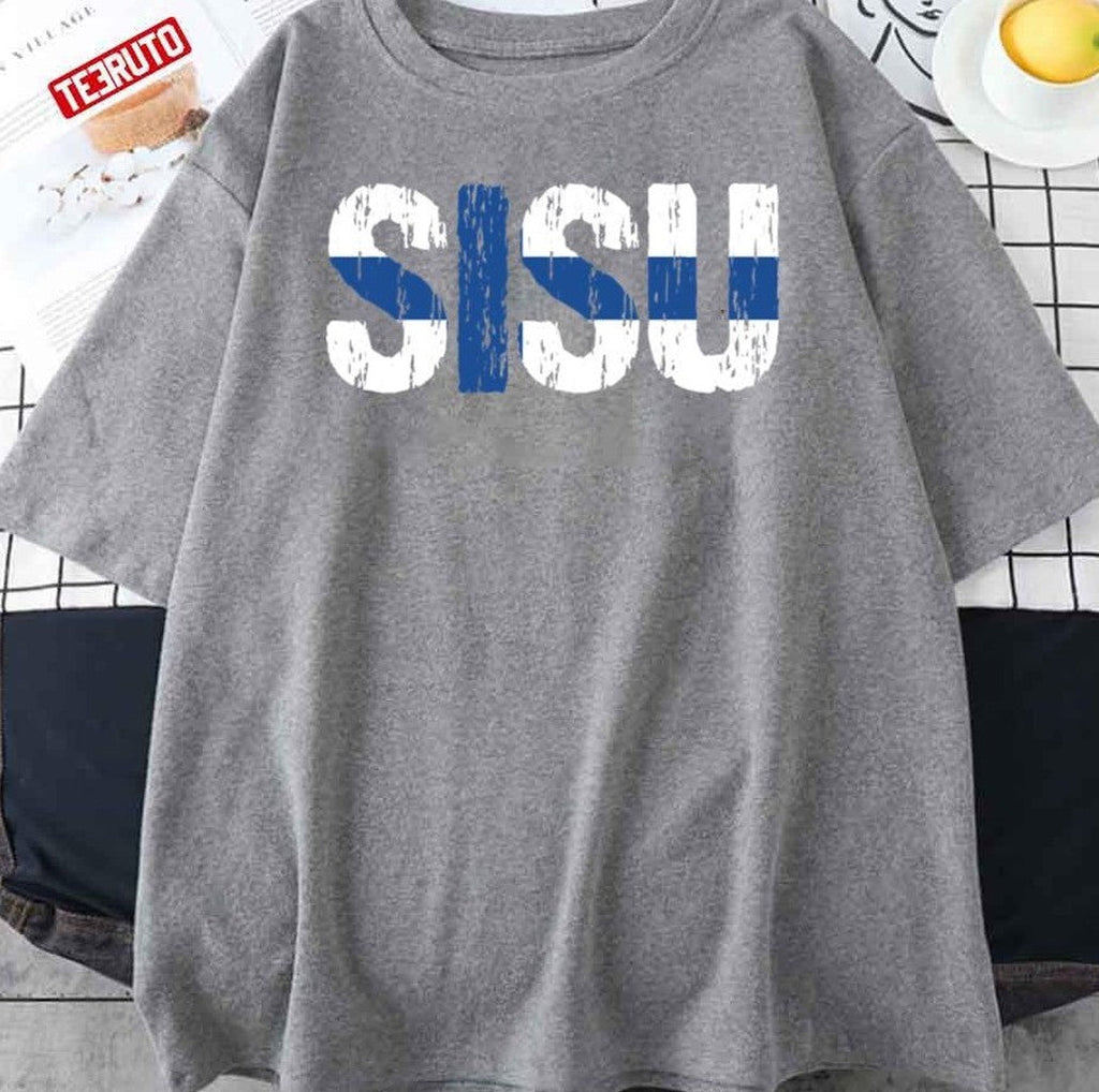 Sisu Finnish Flag Distressed Unisex T-Shirt