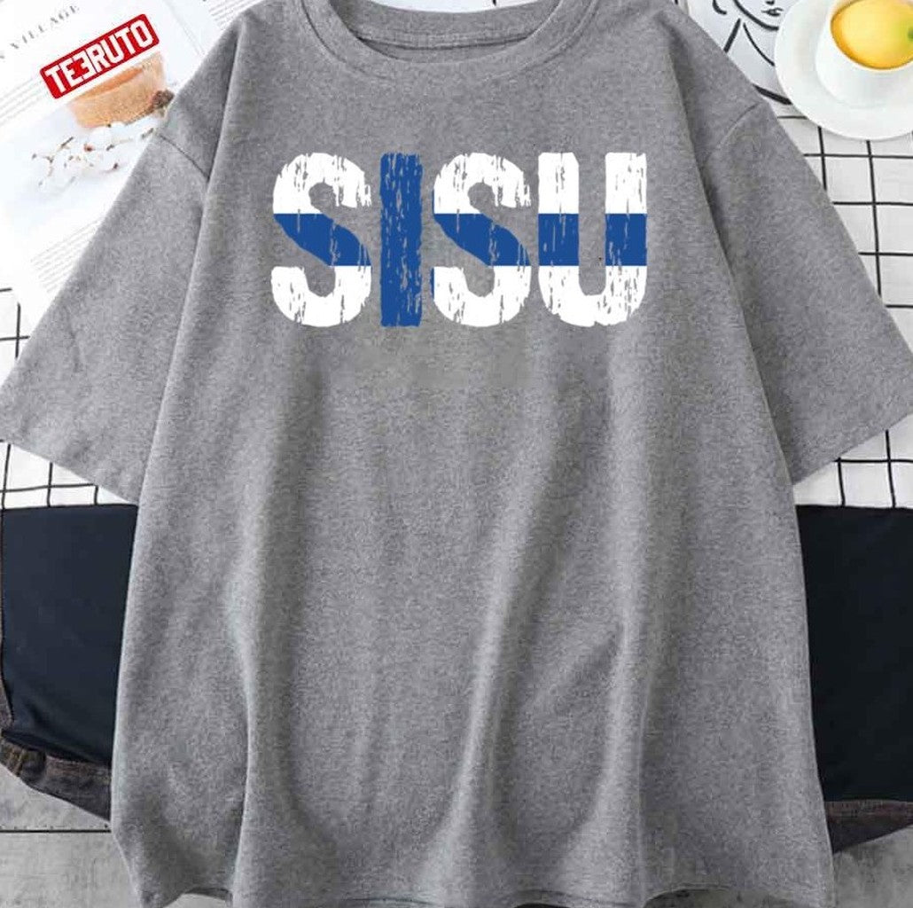 Sisu Finnish Flag Distressed Unisex T-Shirt