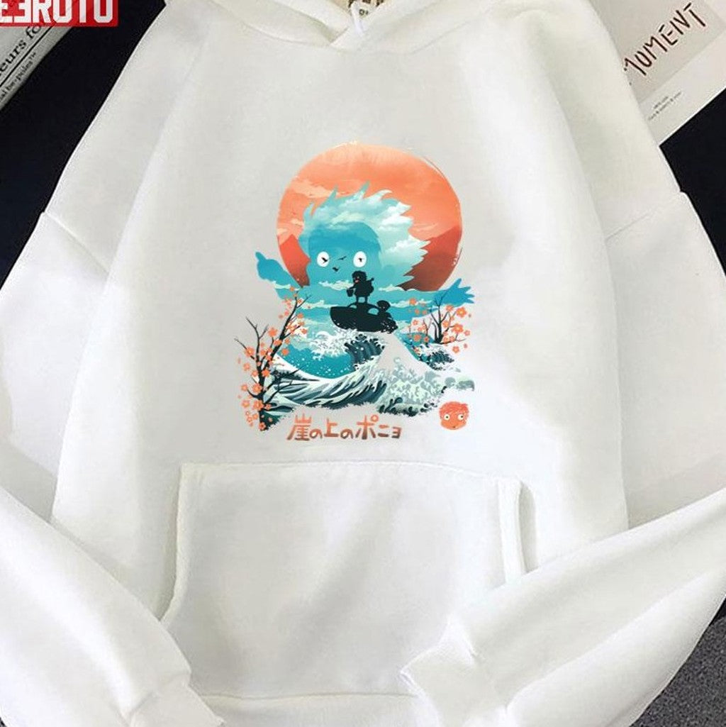 Away Of Surfing Anime Ghibli Ponyo Unisex T-Shirt