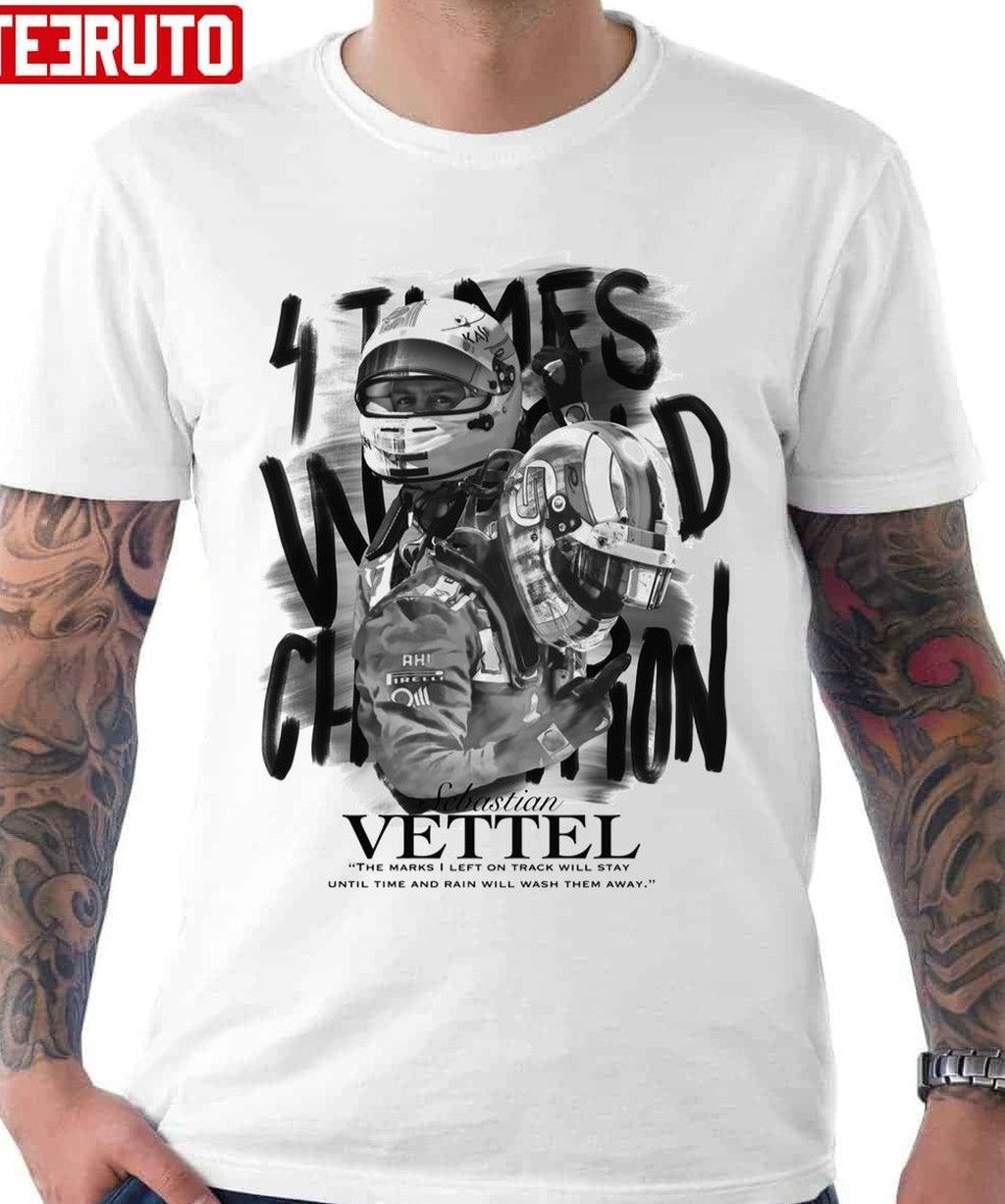 Black And White Design Sebastian Vettel F1 Racing Unisex Hoodie