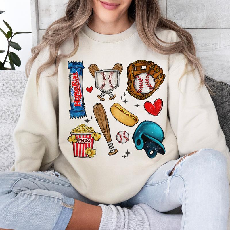 Retro Baseball Mama Crewneck Sweatshirt, Baseball Game Day Season Unisex Shirt