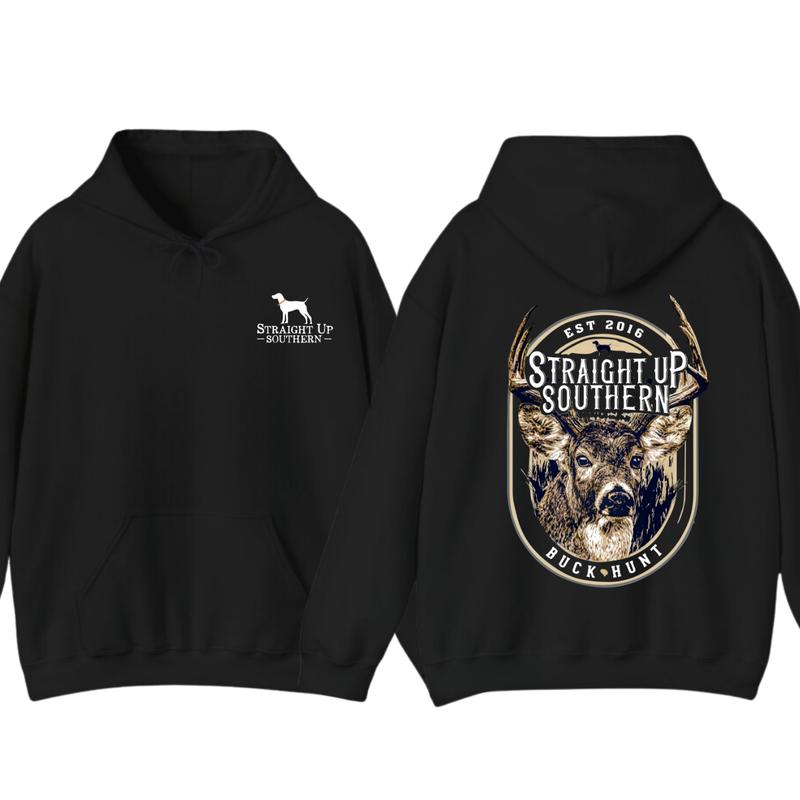 Straight Up Southern Buck Hunt Hoodie, Perfect for Every Outdoor Adventure Classic Cotton Classic Cotton Classic Cotton