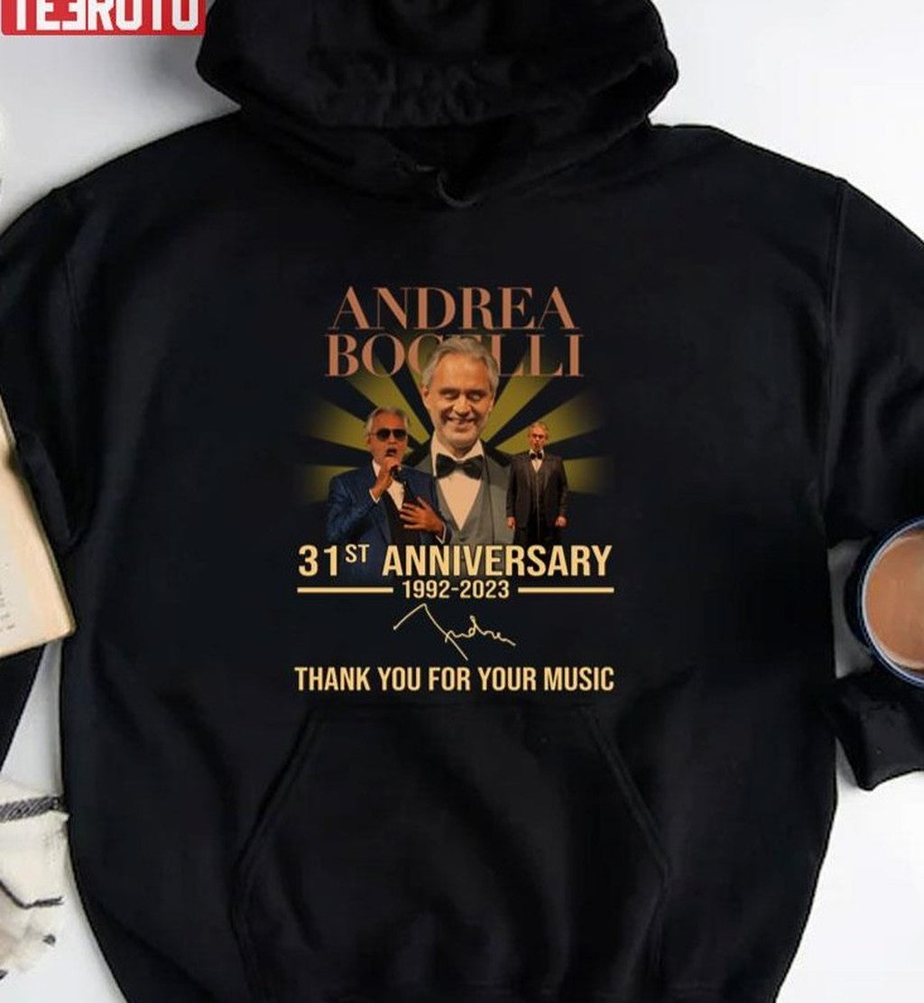 31st Anniversary Andrea Bocelli 1992 2023 Thank You For Memories Unisex Sweatshirt