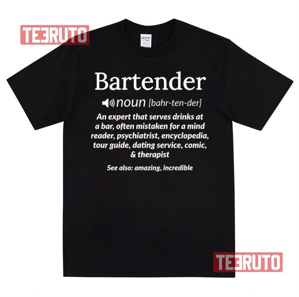 Bartender Definition Mixologist Unisex T-Shirt