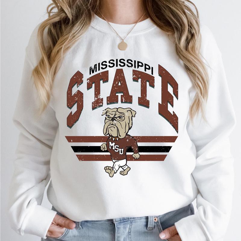 Mississippi State Bulldogs Vintage Football NCAA Sweatshirt, Vintage Sweatshirt NCAA, Classic Sport Sweatshirt, Gifts For Football Fan Sport