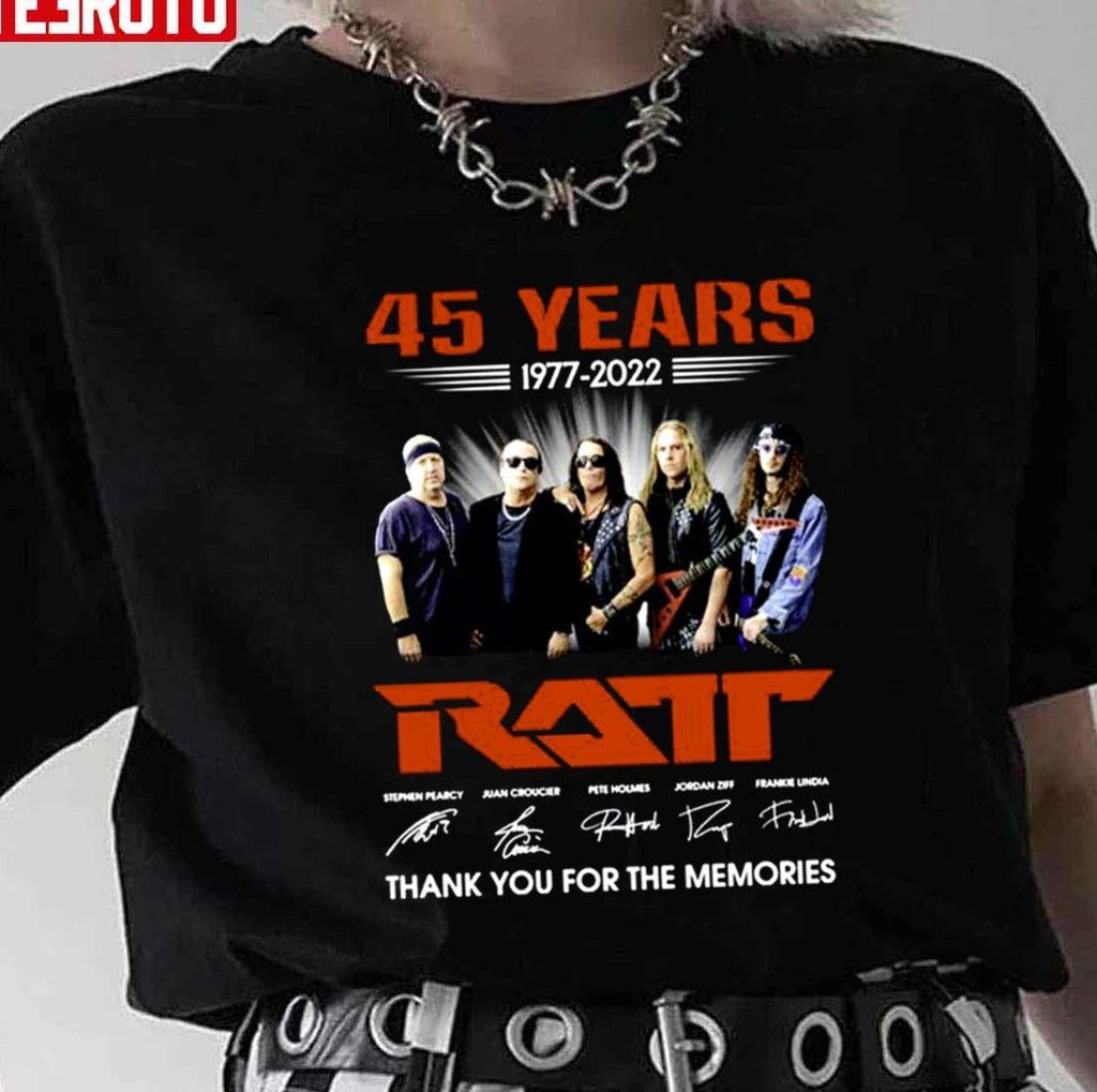 45 Years 19772022 Ratt Signatures Thank You For The Memories Unisex T-Shirt