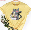 Anime Ramen Cat Kawaii Neko Japanese Noodle Unisex T-Shirt