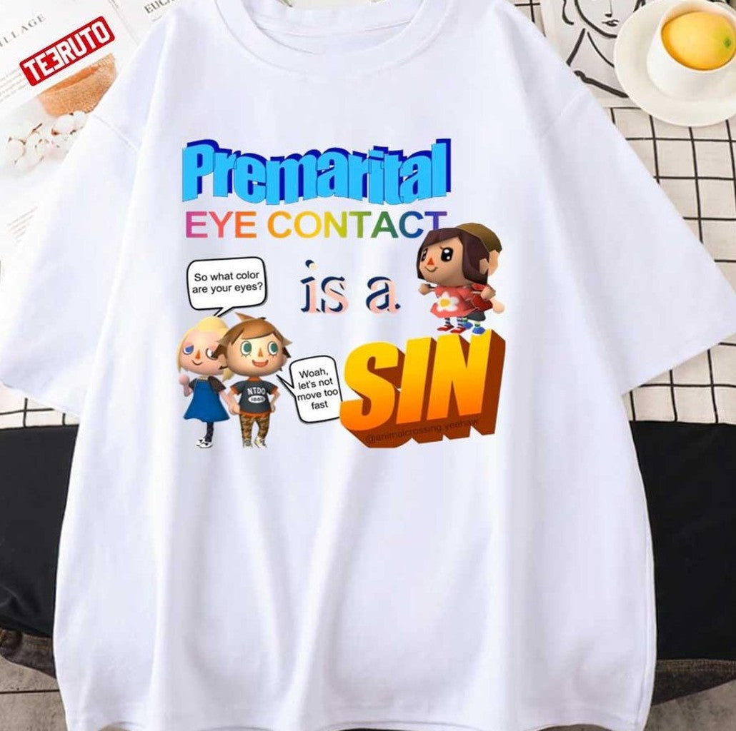 Premarital Eye Contact Is A Sin Word Art Meme Unisex Hoodie