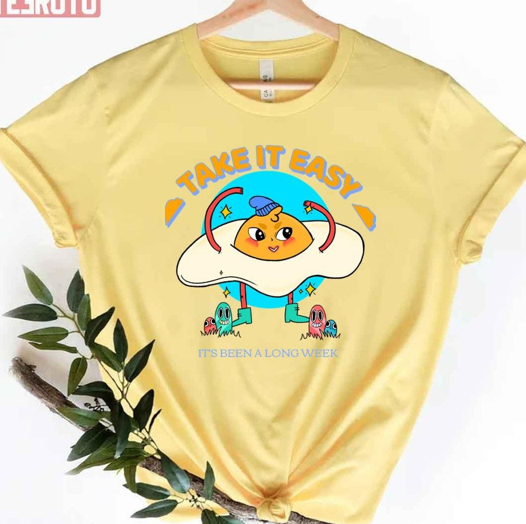 Take It Easy It's Been A Long Week Gudetama Unisex T-Shirt