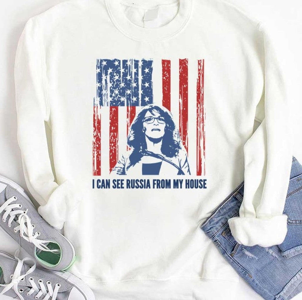 Sarah Palin Funny Russia From My House Quote Unisex T-Shirt