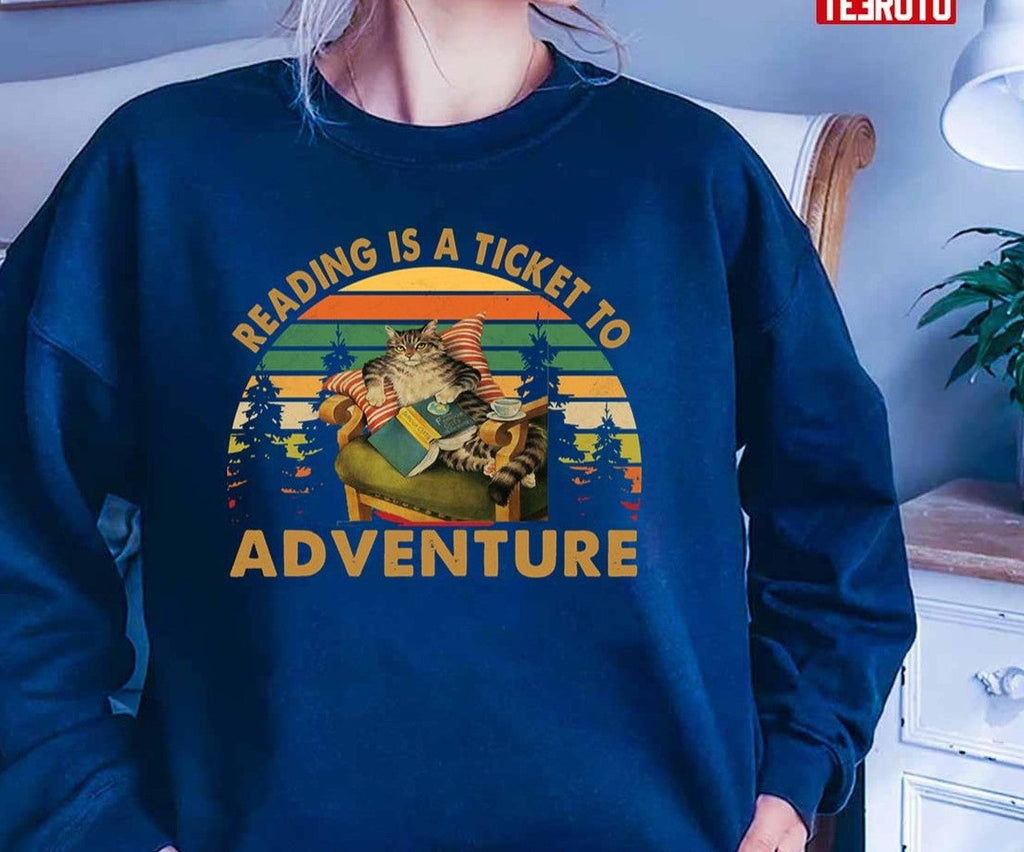 Reading Is A Ticket To Adventure Vintage Unisex T-Shirt