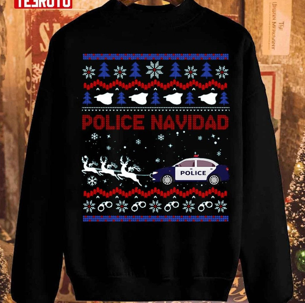 Police Navidad Christmas Design Unisex Sweatshirt