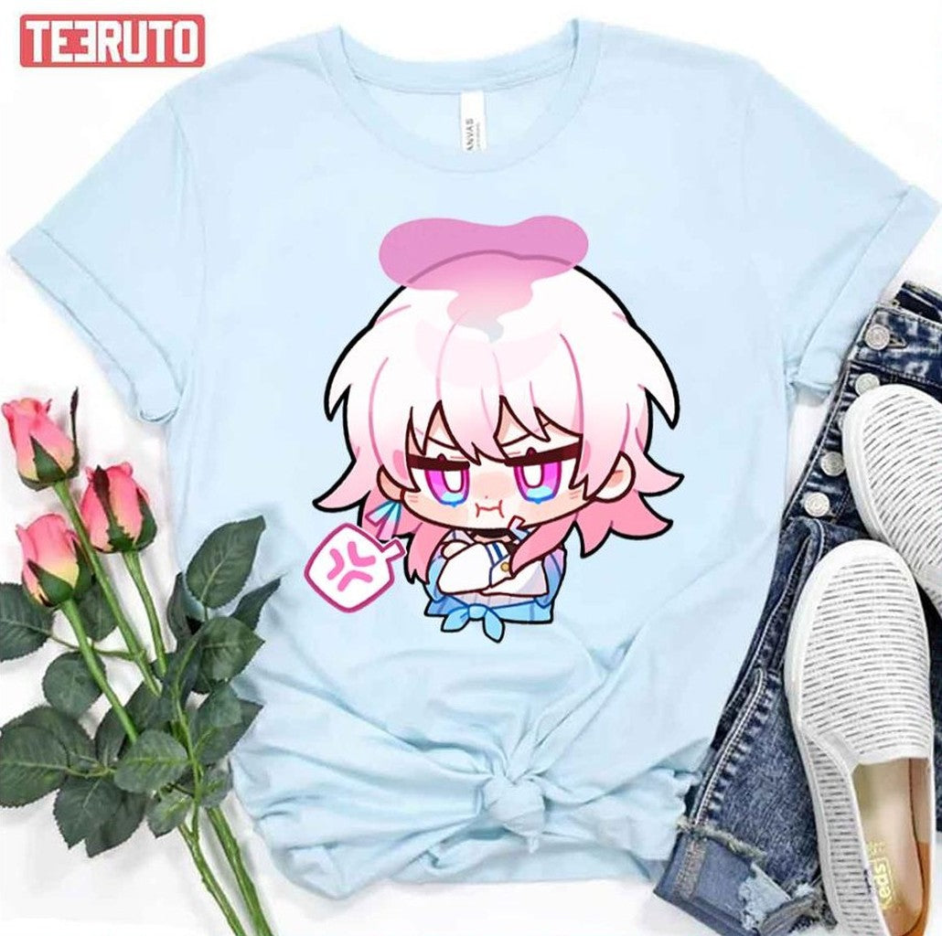 Pink Art March 7th Chibi Honkai Star Rail Unisex T-Shirt