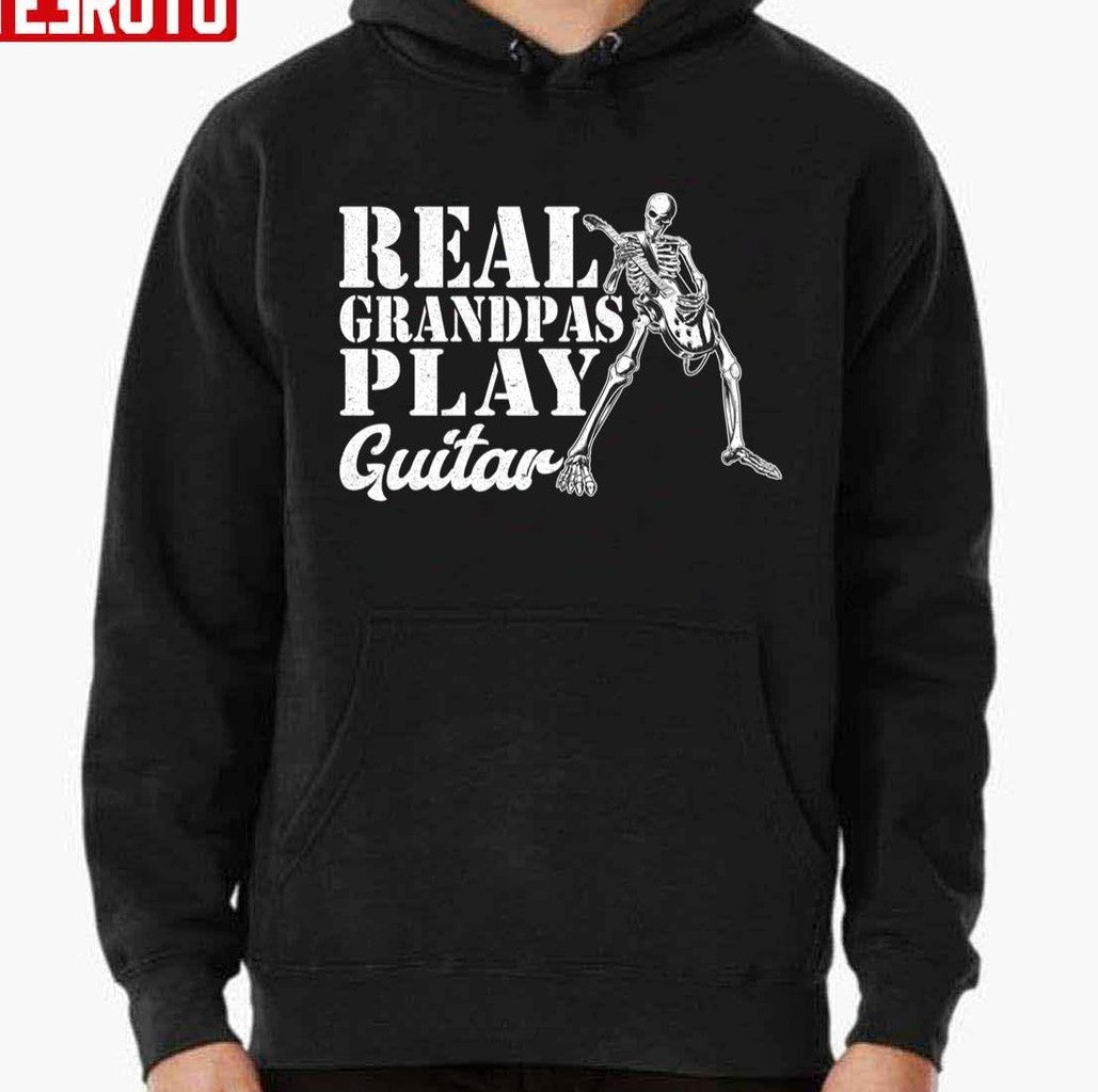 Real Grandpas Play Guitar Vintage Skeleton Unisex T-Shirt