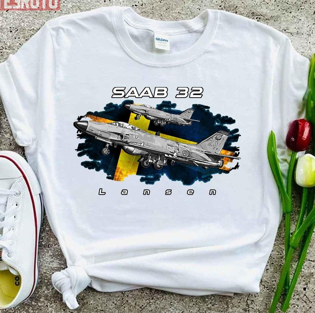 Saab 32 Lansen Swedish Military Aircraft Unisex T-Shirt