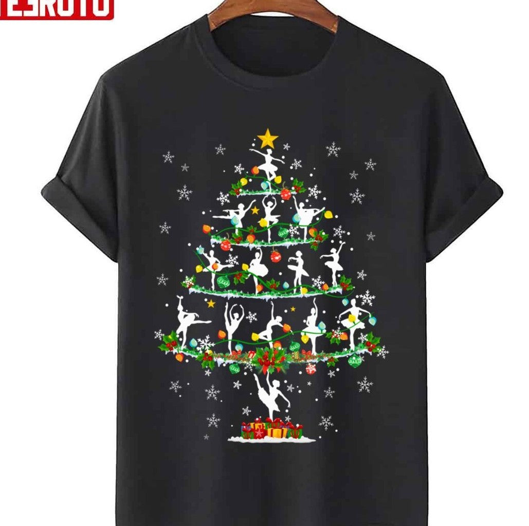 Ballet Dance Xmas Lighting Santa Ballet Dance Christmas Tree Unisex Sweatshirt