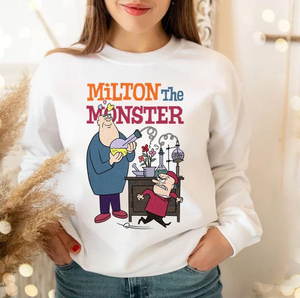 60s Milton The Monster Show Cartoon Characters And Logotype Unisex Sweatshirt