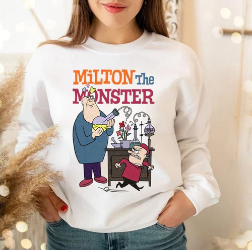 60s Milton The Monster Show Cartoon Characters And Logotype Unisex Sweatshirt