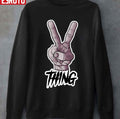 Say Hi Thing From Wednesday V Sign Unisex Sweatshirt