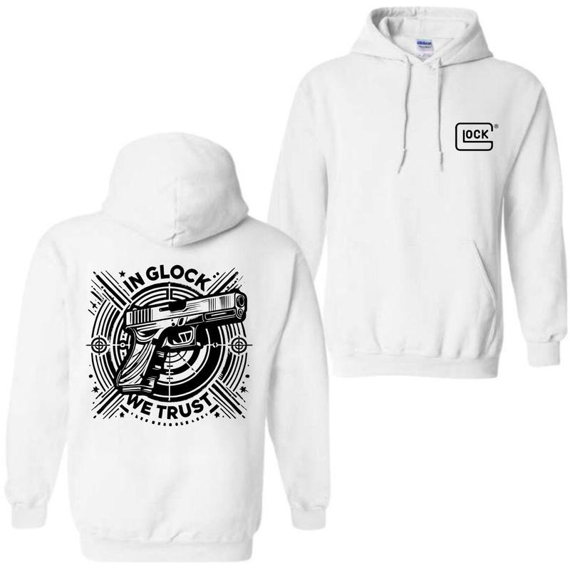 In Glock We Trust Double Sided Hoodie for Men and Women - Classic Fit - Menswear,Unisex Hoodie,Glock Shirt Sweatshirt Pullover