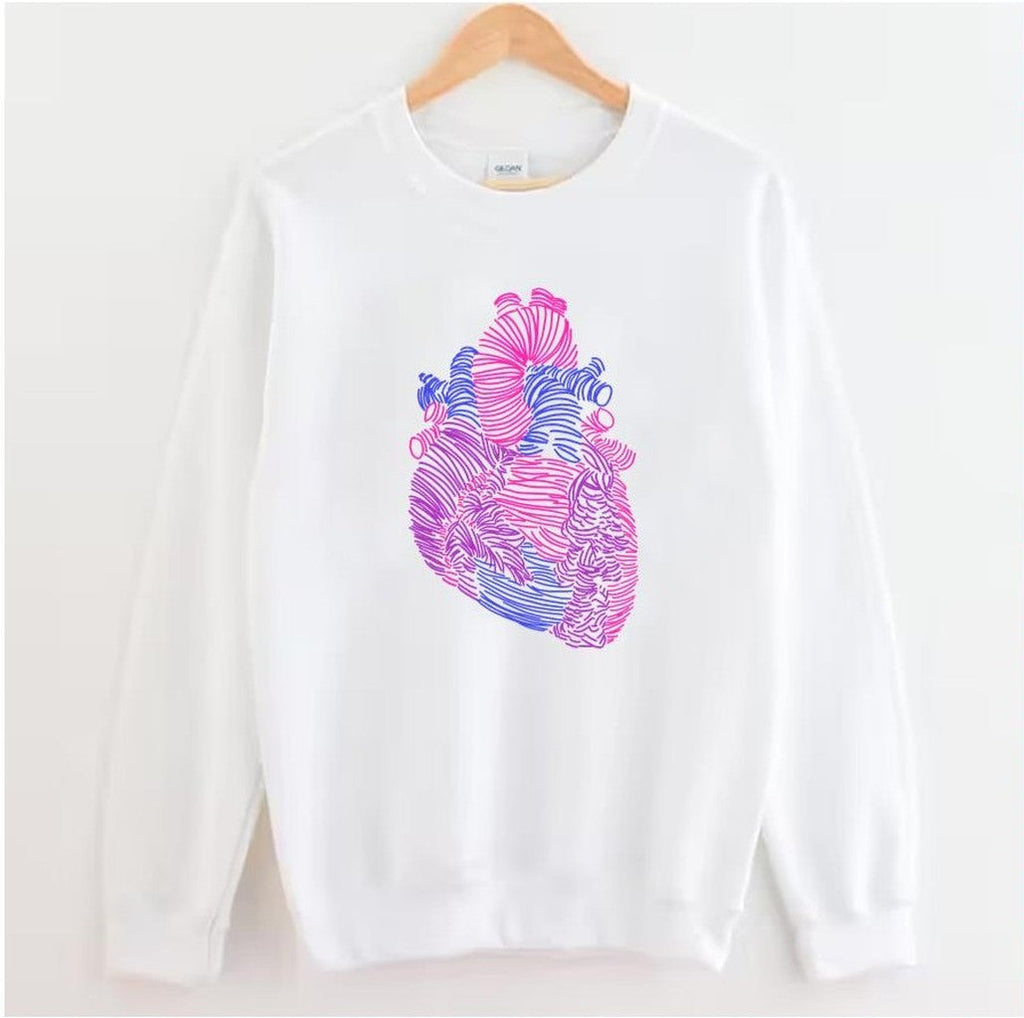 Bisexual Anatomical Heart Lgbtq Pride Month Unisex Sweatshirt