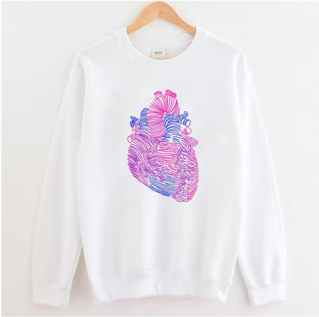 Bisexual Anatomical Heart Lgbtq Pride Month Unisex Sweatshirt